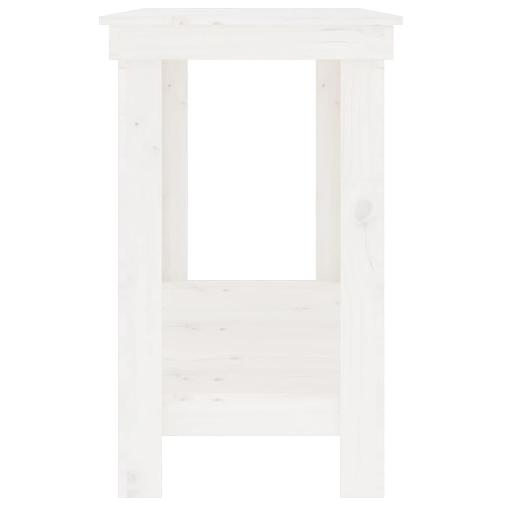 vidaXL Πάγκος Εργασίας Λευκός 140x50x80 εκ. από Μασίφ Ξύλο Πεύκου