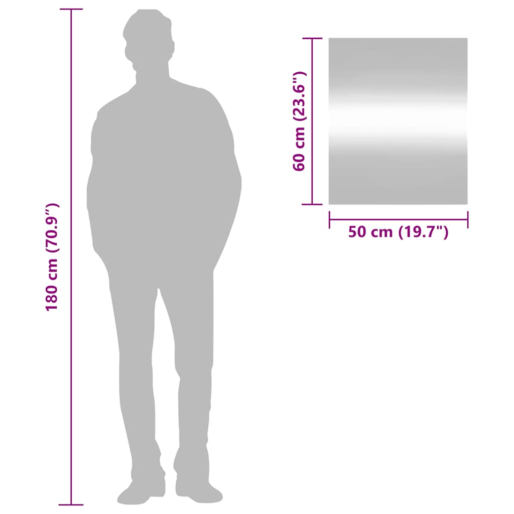 vidaXL Καθρέφτης Επιτοίχιος Ορθογώνιος 50 x 60 εκ.