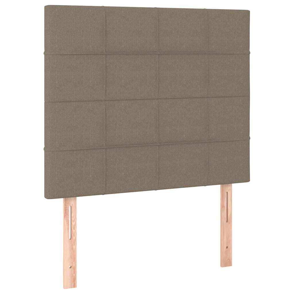 vidaXL Κρεβάτι Boxspring με Στρώμα Taupe 90x190 εκ.Υφασμάτινο