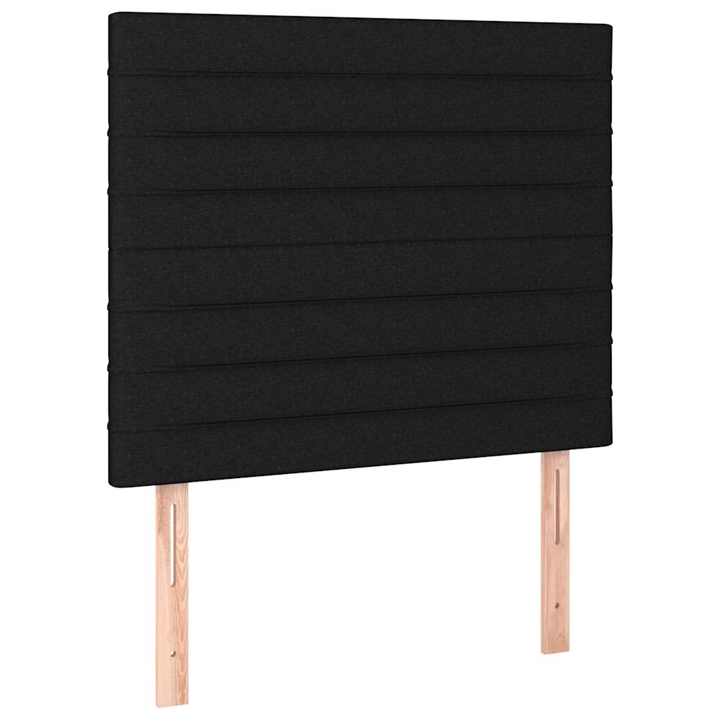 vidaXL Κρεβάτι Boxspring με Στρώμα Μαύρο 100 x 200 εκ. Υφασμάτινο