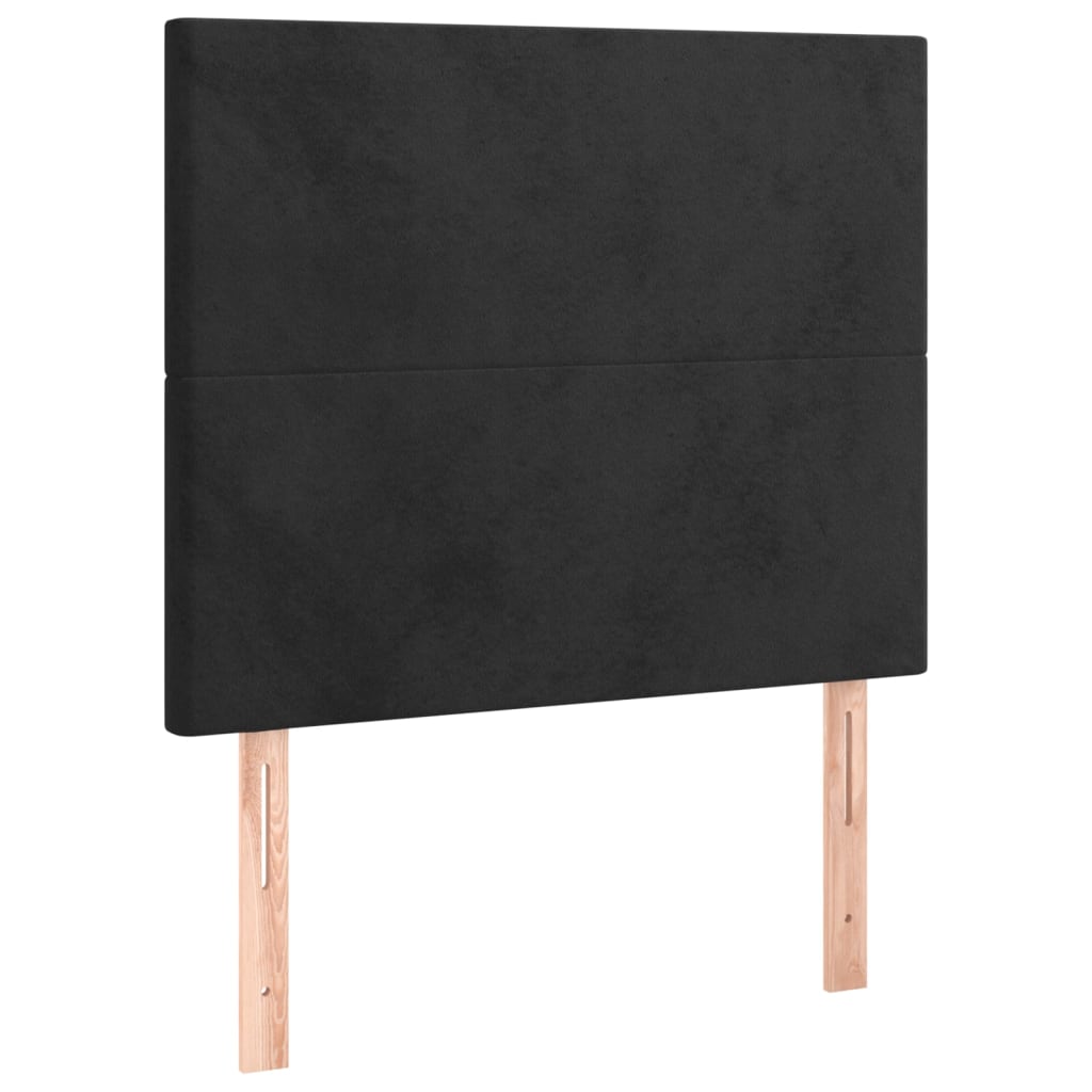 vidaXL Κρεβάτι Boxspring με Στρώμα Μαύρο 90x200 εκ. Βελούδινο