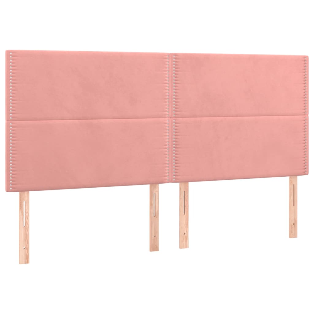 vidaXL Κρεβάτι Boxspring με Στρώμα Ροζ 160x200 εκ. Βελούδινο
