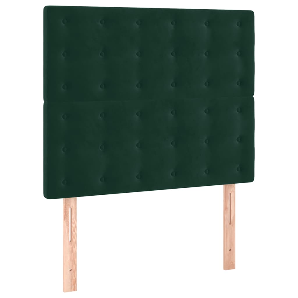 vidaXL Κρεβάτι Boxspring με Στρώμα Σκούρο Πράσινο 80x200 εκ. Βελούδινο