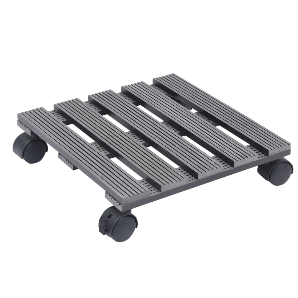 vidaXL Βάσεις για Γλάστρες με Ρόδες 4 τεμ. Γκρι 30x30x7,5 εκ. από WPC