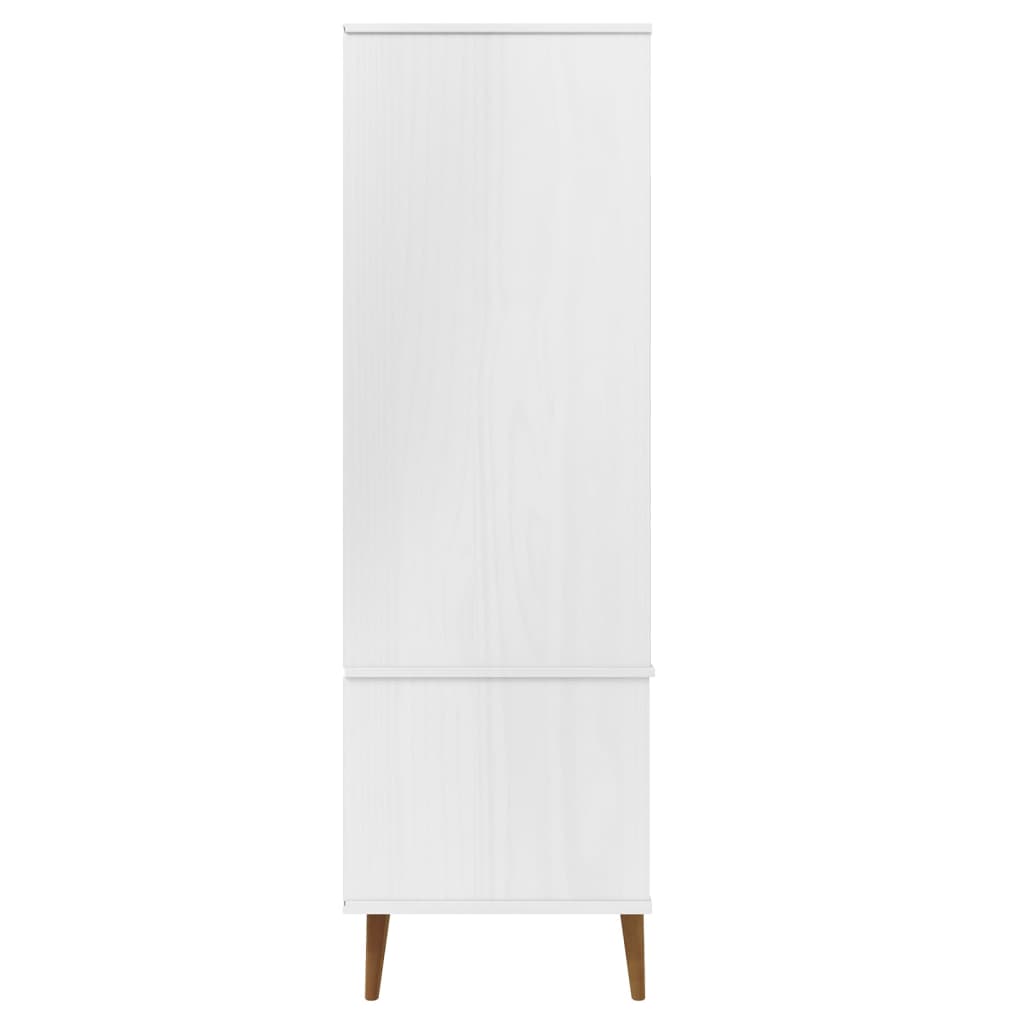 vidaXL Ντουλάπα MOLDE Λευκή 90x55x175 εκ. από Μασίφ Ξύλο Πεύκου