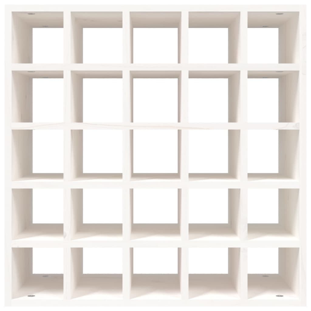 vidaXL Κάβα Κρασιών Λευκό 56 x 25 x 56 εκ. από Μασίφ Ξύλο Πεύκου
