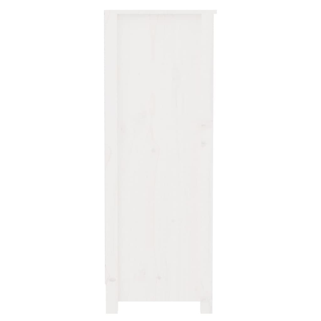 vidaXL Βιβλιοθήκη Λευκή 80 x 35 x 97 εκ. από Μασίφ Ξύλο Πεύκου