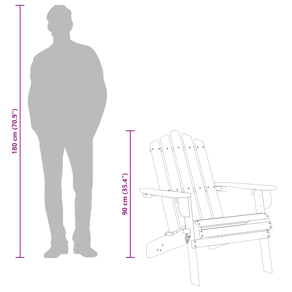 vidaXL Καρέκλες Κήπου Adirondack 2 τεμ. από Μασίφ Ξύλο Ακακίας