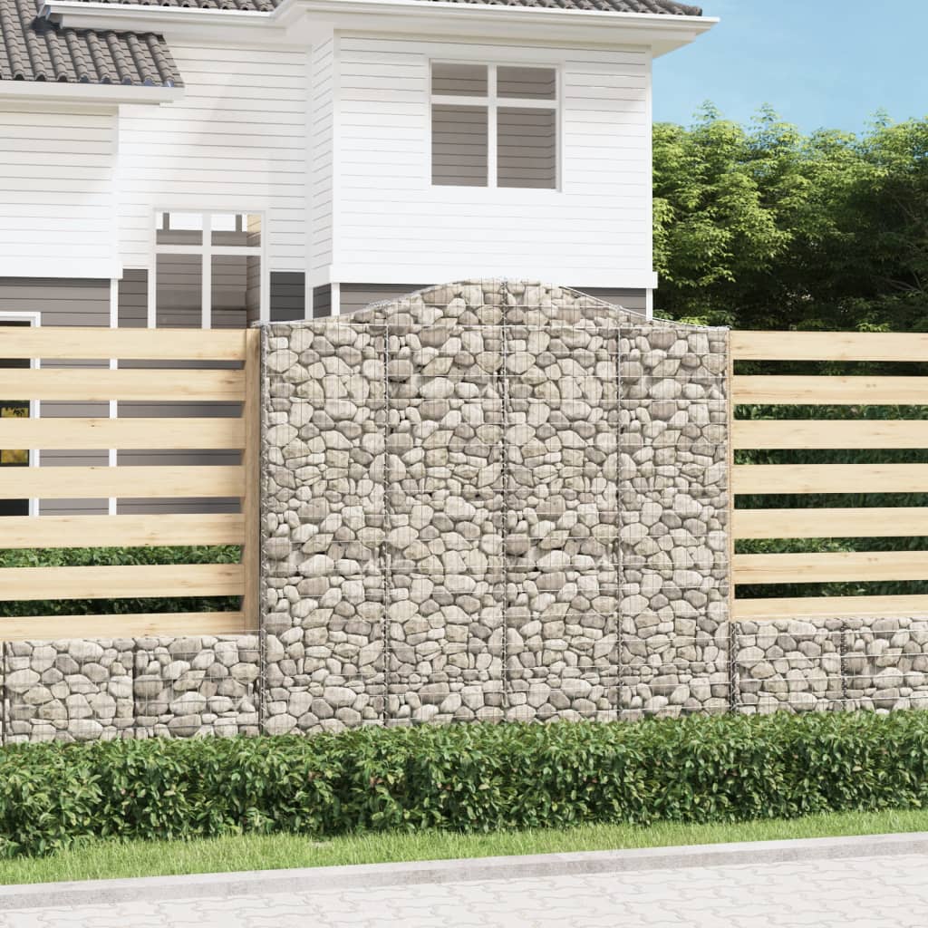 vidaXL Συρματοκιβώτια Τοξωτά 5 τεμ. 200x30x200/220 εκ. Γαλβαν. Ατσάλι