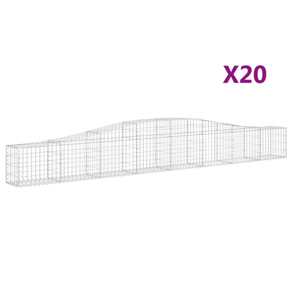 vidaXL Συρματοκιβώτια Τοξωτά 20 τεμ. 400x30x40/60 εκ. Γαλβαν. Ατσάλι