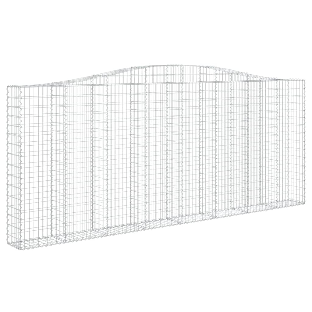 vidaXL Συρματοκιβώτια Τοξωτά 2 τεμ. 400x30x160/180 εκ. Γαλβαν. Ατσάλι