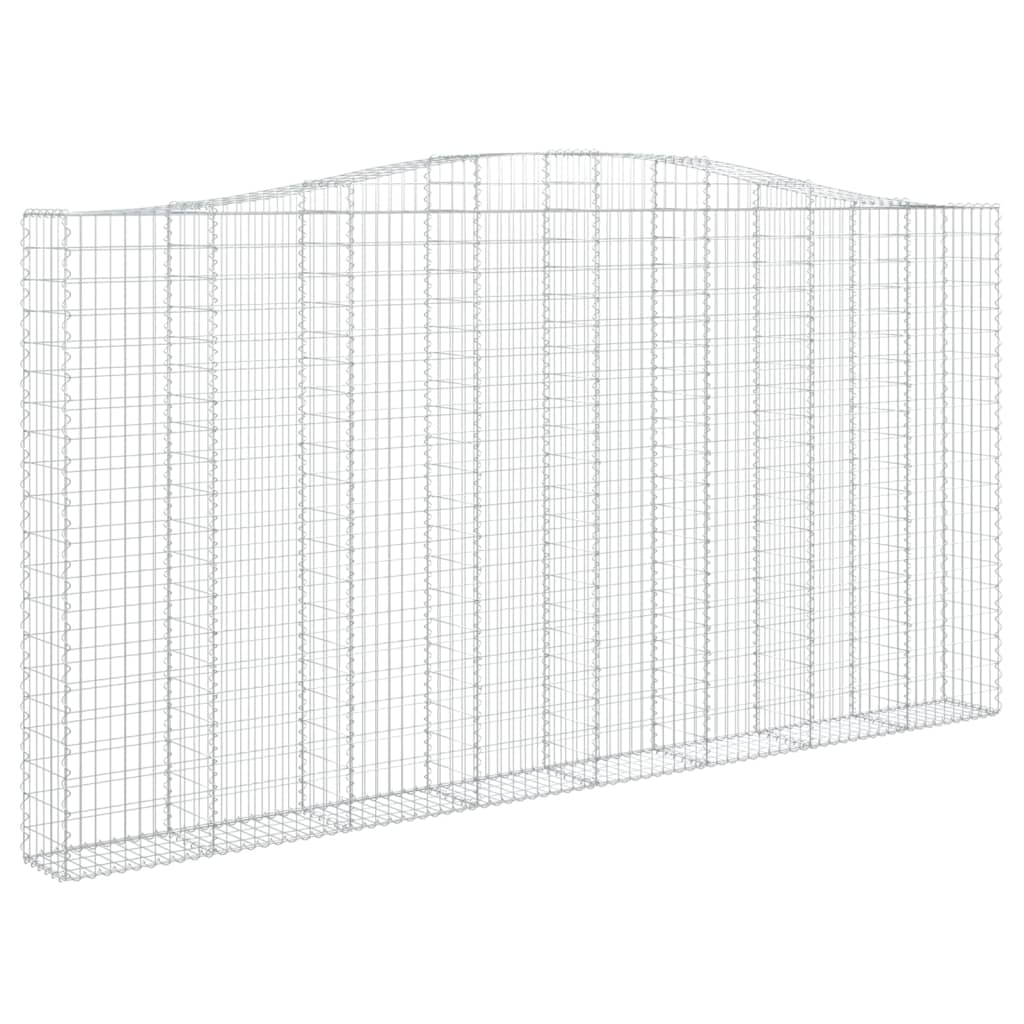 vidaXL Συρματοκιβώτια Τοξωτά 2 τεμ. 400x30x200/220 εκ. Γαλβαν. Ατσάλι