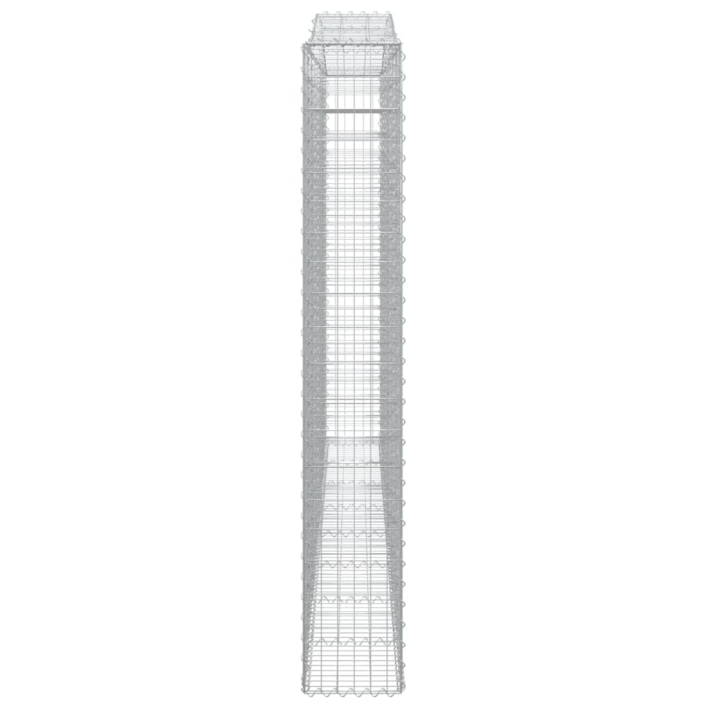 vidaXL Συρματοκιβώτια Τοξωτά 2 τεμ. 400x30x200/220 εκ. Γαλβαν. Ατσάλι