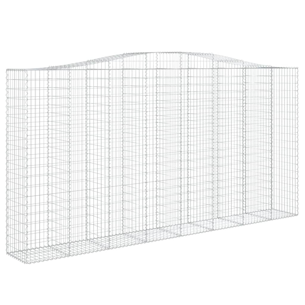 vidaXL Συρματοκιβώτια Τοξωτά 2 τεμ. 400x50x200/220 εκ. Γαλβαν. Ατσάλι