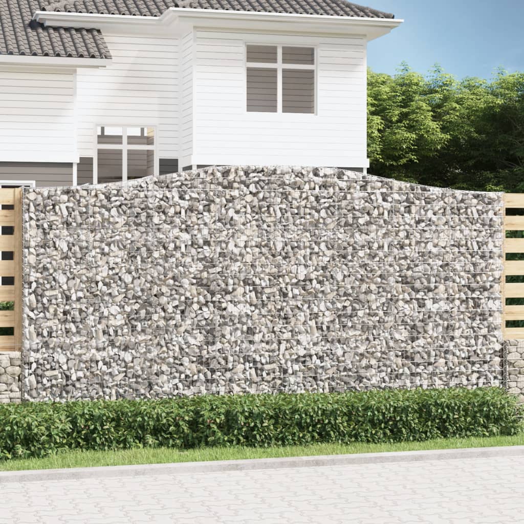 vidaXL Συρματοκιβώτια Τοξωτά 8 τεμ. 400x50x200/220 εκ. Γαλβαν. Ατσάλι