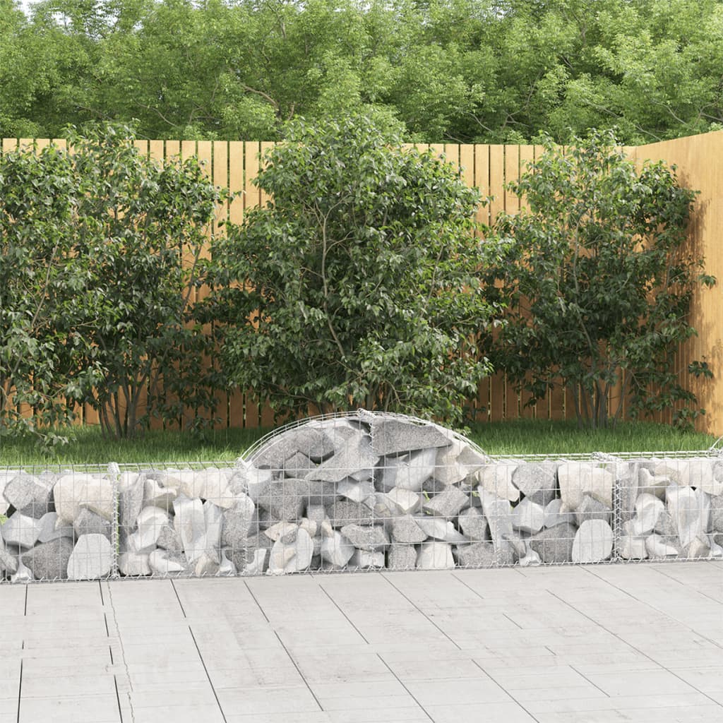 vidaXL Συρματοκιβώτια Τοξωτά 15 τεμ. 200x30x40/60 εκ. Γαλβαν. Ατσάλι
