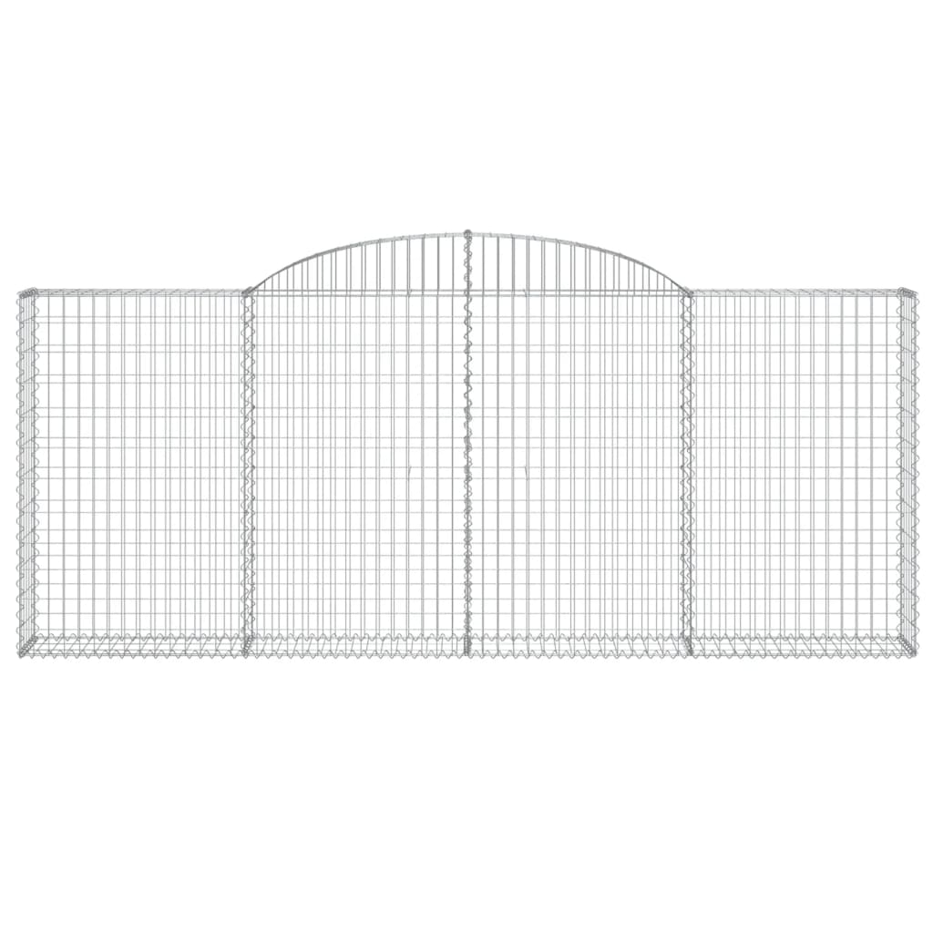 vidaXL Συρματοκιβώτια Τοξωτά 10 τεμ. 300x30x120/140 εκ. Γαλβαν. Ατσάλι