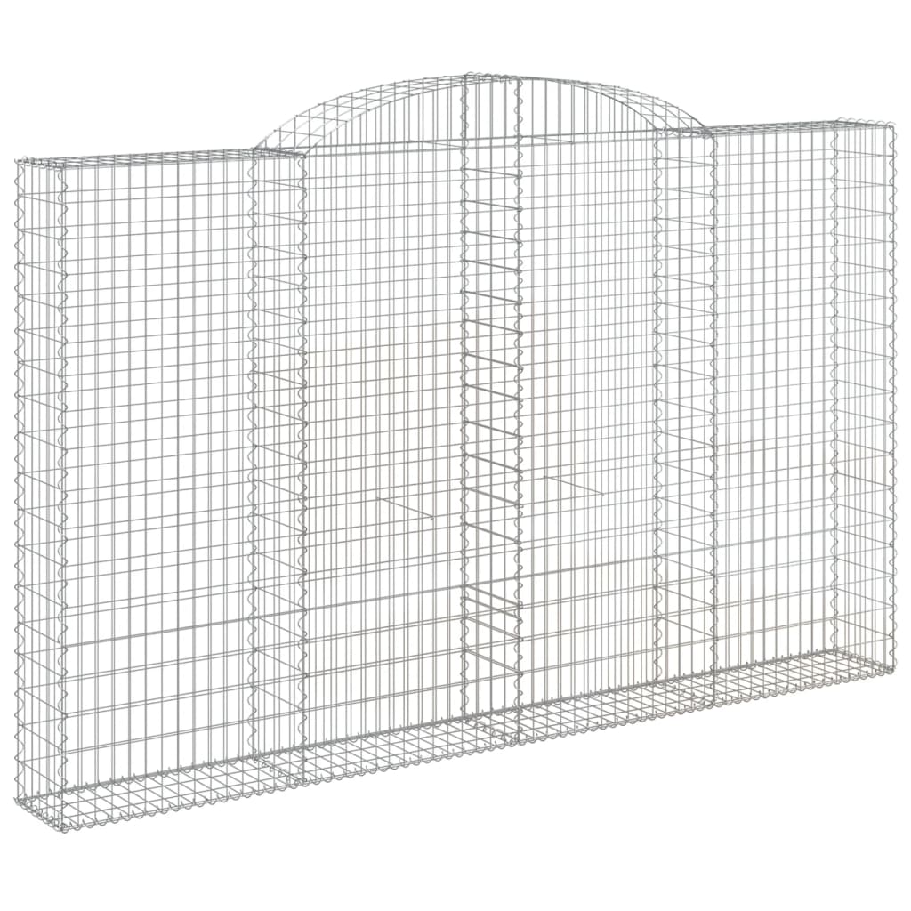 vidaXL Συρματοκιβώτια Τοξωτά 3 τεμ. 300x30x180/200 εκ. Γαλβαν. Ατσάλι