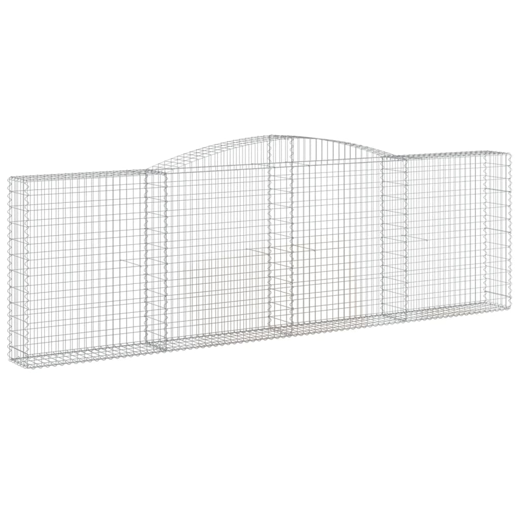 vidaXL Συρματοκιβώτια Τοξωτά 9 τεμ. 400x30x120/140 εκ. Γαλβαν. Ατσάλι