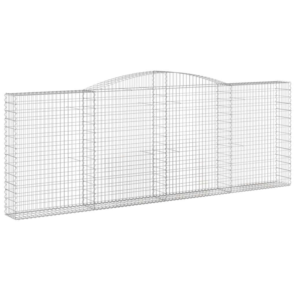 vidaXL Συρματοκιβώτια Τοξωτά 8 τεμ. 400x30x140/160 εκ. Γαλβαν. Ατσάλι