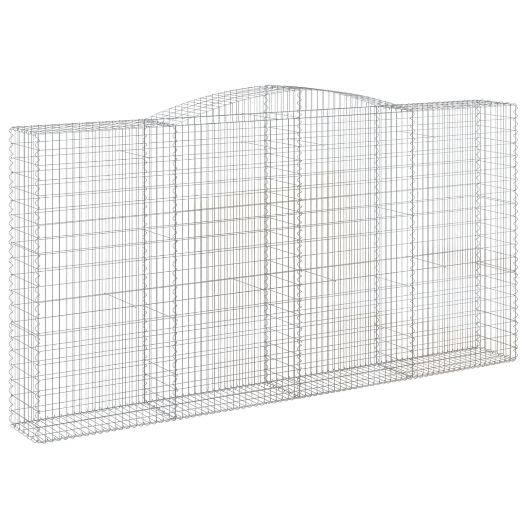 vidaXL Συρματοκιβώτια Τοξωτά 5 τεμ. 400x50x200/220 εκ. Γαλβαν. Ατσάλι
