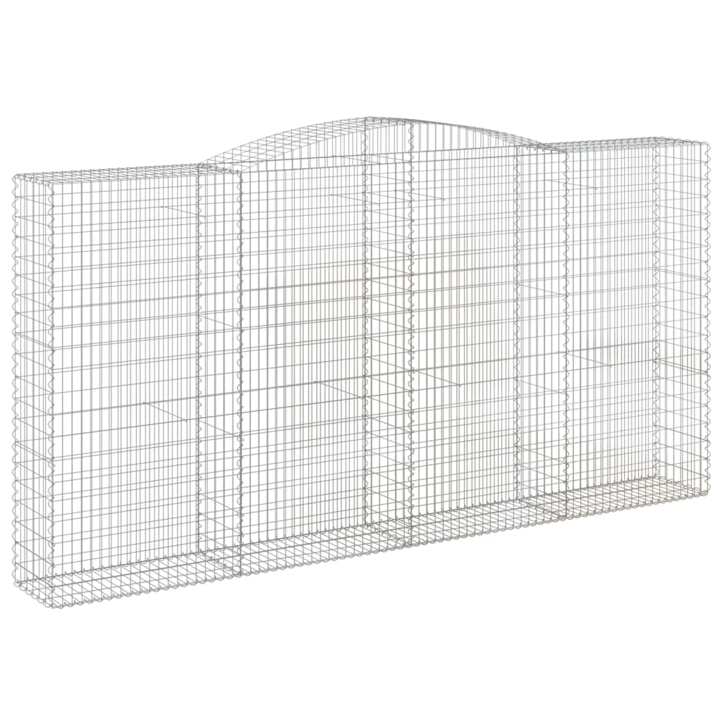 vidaXL Συρματοκιβώτια Τοξωτά 8 τεμ. 400x50x200/220 εκ. Γαλβαν. Ατσάλι