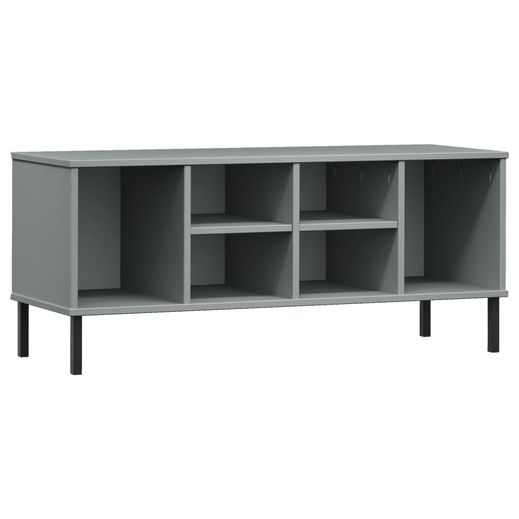 vidaXL Παπουτσοθήκη OSLO Γκρι 106x35x45 εκ. Μασίφ Ξύλο με Μετ. Πόδια
