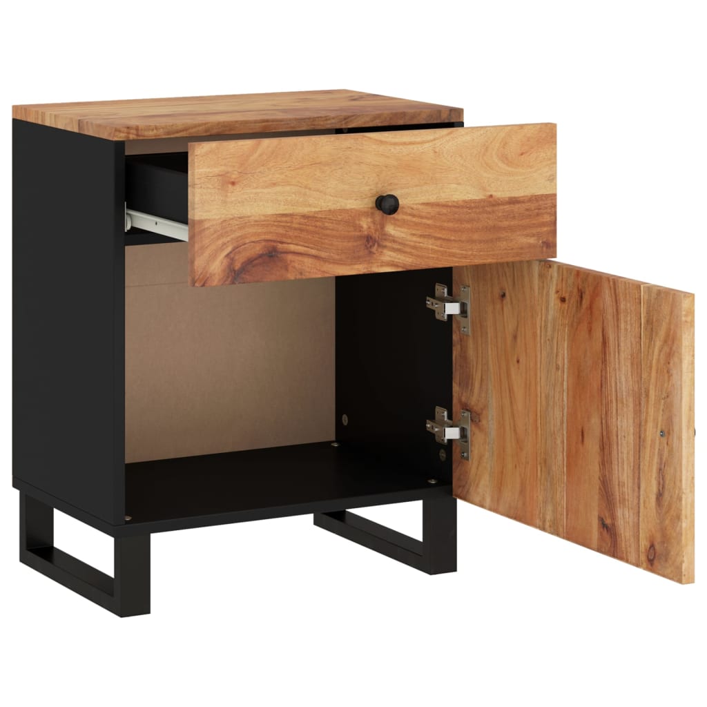 vidaXL Κομοδίνο 50 x 33 x 60 εκ. Μασίφ Ξύλο Ακακίας & Επεξεργ. Ξύλο