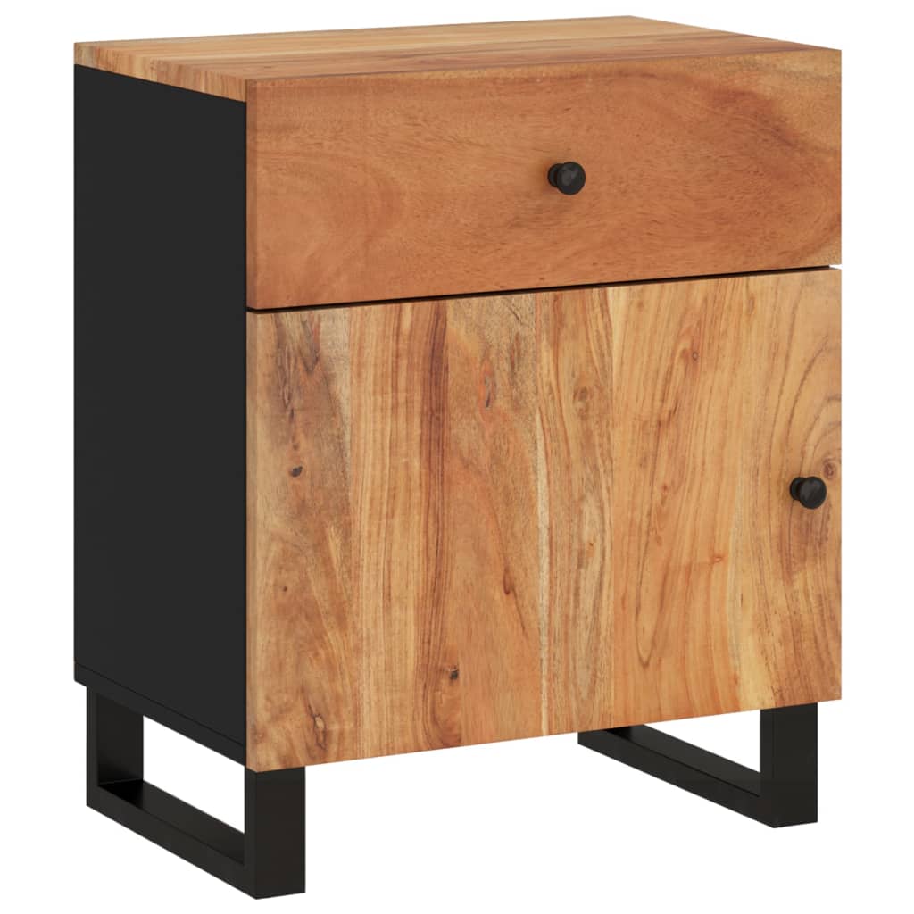 vidaXL Κομοδίνο 50 x 33 x 60 εκ. Μασίφ Ξύλο Ακακίας & Επεξεργ. Ξύλο