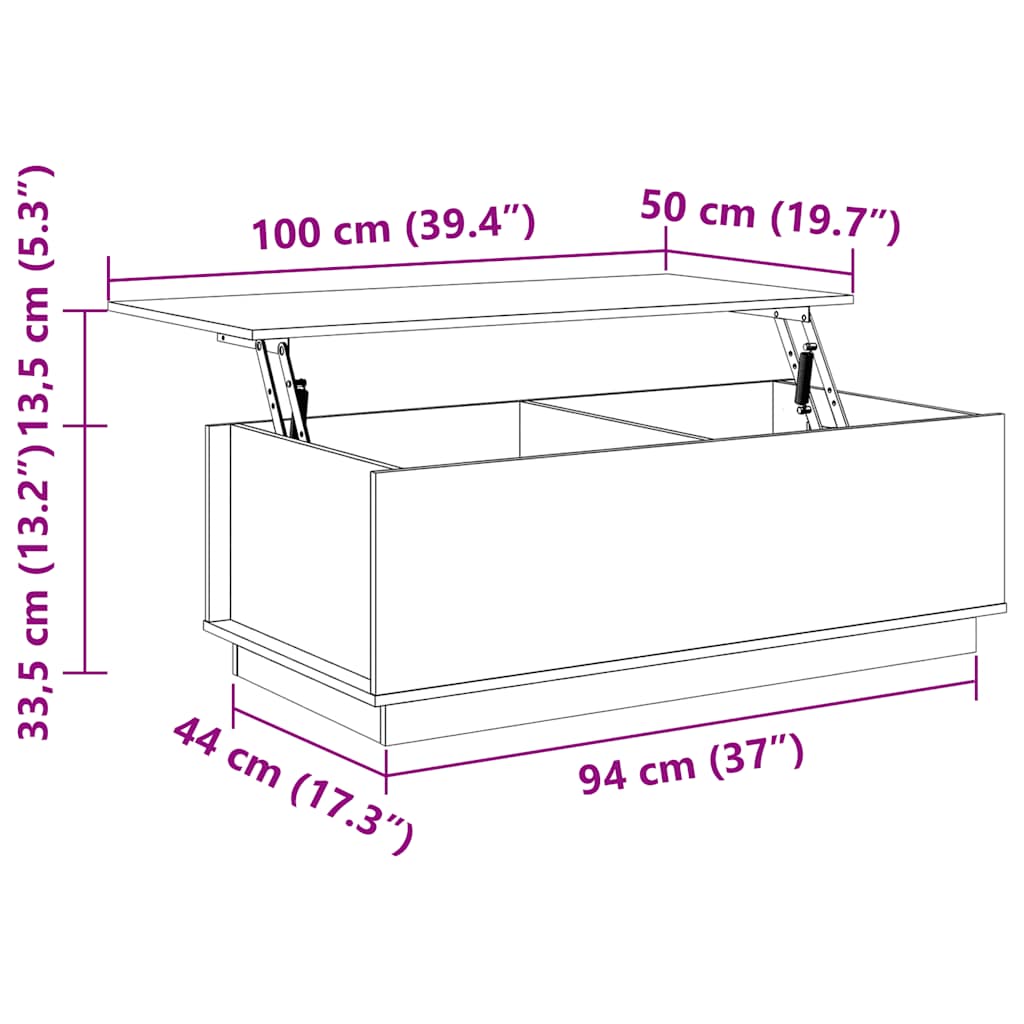 vidaXL Τραπεζάκι Σαλονιού Γκρι 100x50x35 εκ. από Μασίφ Ξύλο Πεύκου