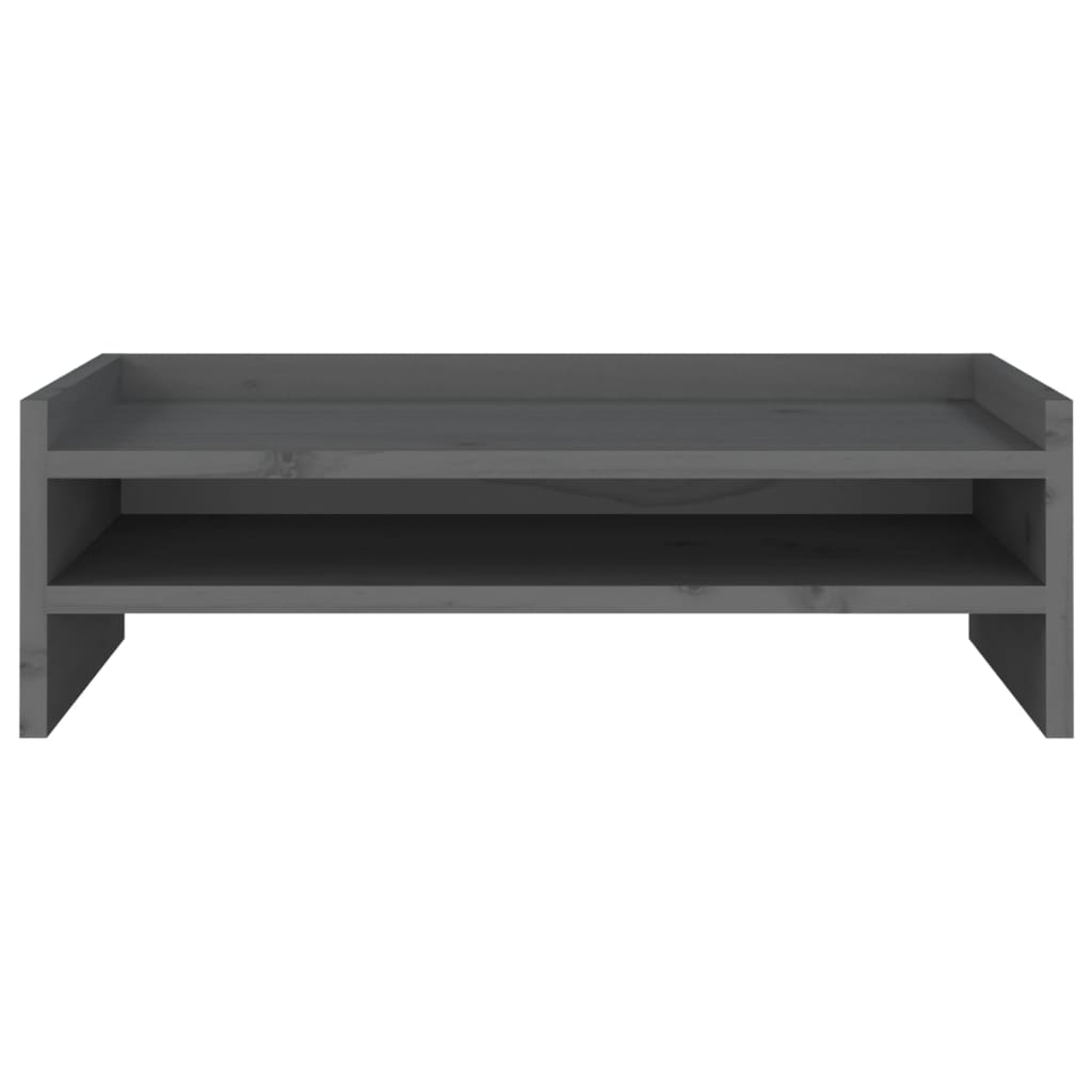 vidaXL Βάση Οθόνης Γκρι 50 x 24 x 16 εκ. από Μασίφ Ξύλο Πεύκου