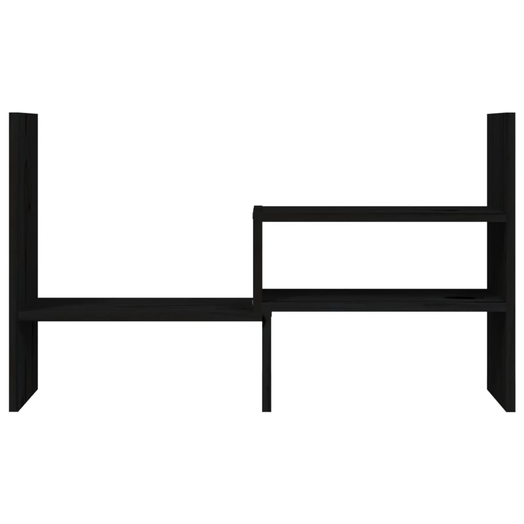 vidaXL Βάση Οθόνης Μαύρο (39-72)x17x43 εκ. από Μασίφ Ξύλο Πεύκου