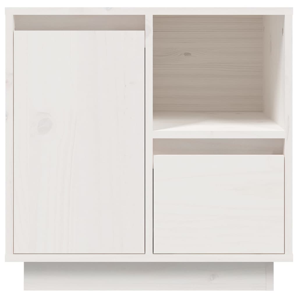 vidaXL Κομοδίνα 2 τεμ. Λευκά 50 x 34 x 50 εκ. από Μασίφ Ξύλο Πεύκου