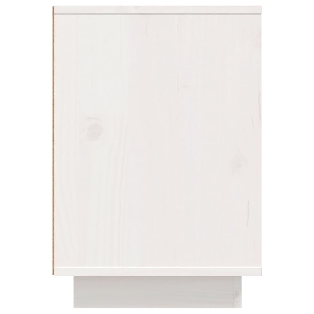 vidaXL Κομοδίνα 2 τεμ. Λευκά 50 x 34 x 50 εκ. από Μασίφ Ξύλο Πεύκου
