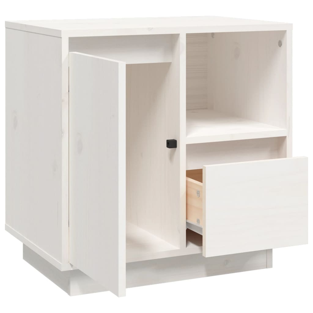 vidaXL Κομοδίνα 2 τεμ. Λευκά 50 x 34 x 50 εκ. από Μασίφ Ξύλο Πεύκου