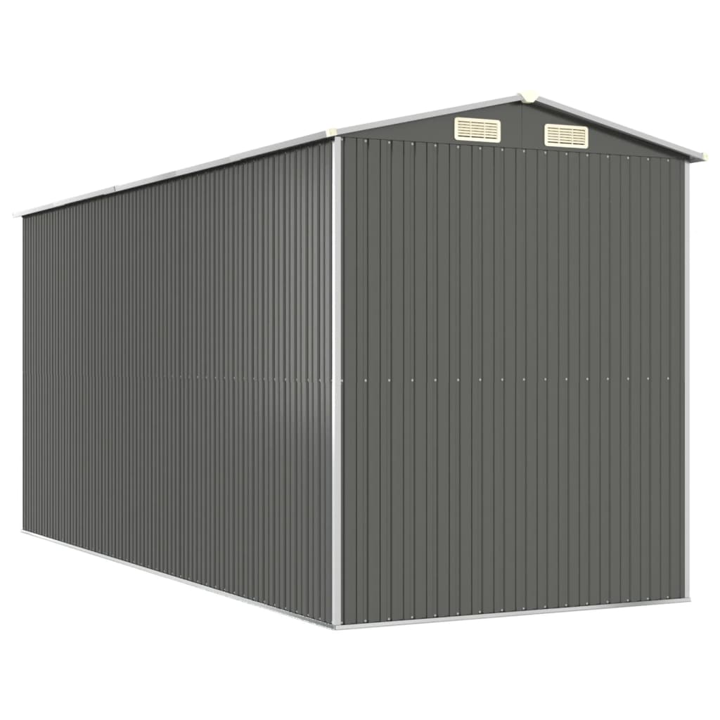vidaXL Αποθήκη Κήπου Ανοιχτό γκρι 192x440x223 εκ. Γαλβανισμένο Ατσάλι