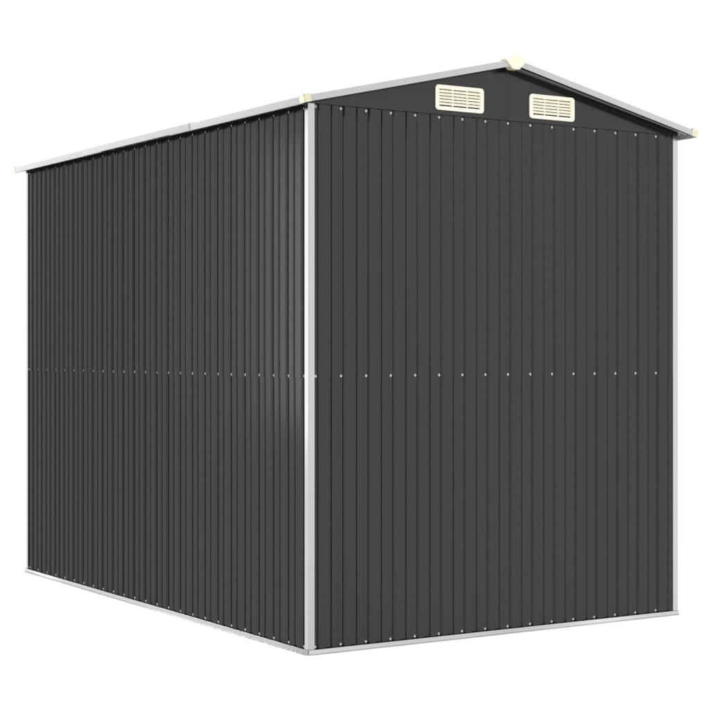 vidaXL Αποθήκη Κήπου Ανθρακί 192x274x223 εκ. Γαλβανισμένο Ατσάλι