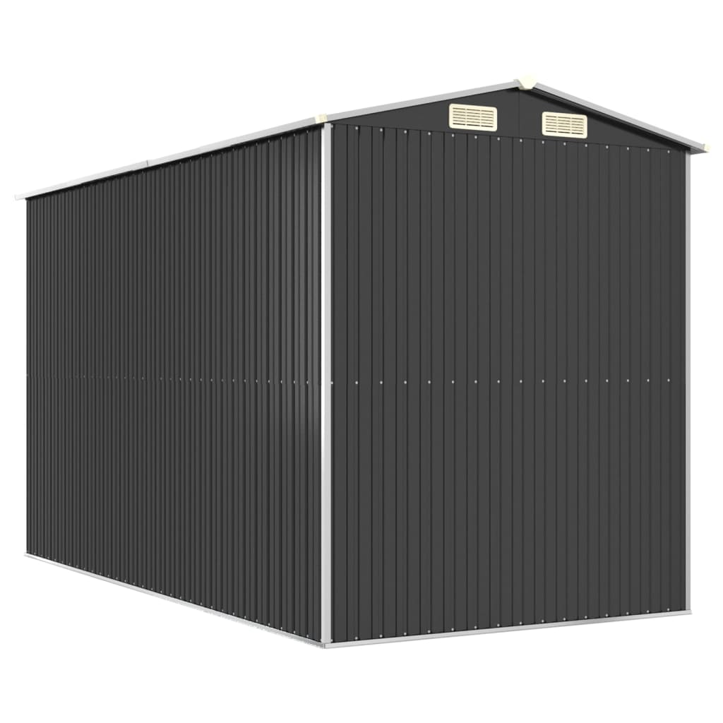 vidaXL Αποθήκη Κήπου Ανθρακί 192x357x223 εκ. Γαλβανισμένο Ατσάλι