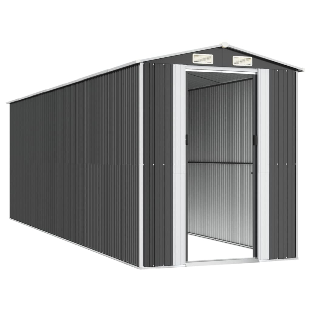 vidaXL Αποθήκη Κήπου Ανθρακί 192x606x223 εκ. Γαλβανισμένο Ατσάλι