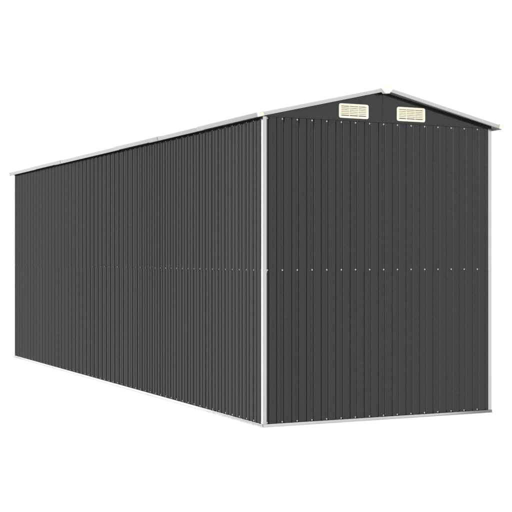 vidaXL Αποθήκη Κήπου Ανθρακί 192x606x223 εκ. Γαλβανισμένο Ατσάλι