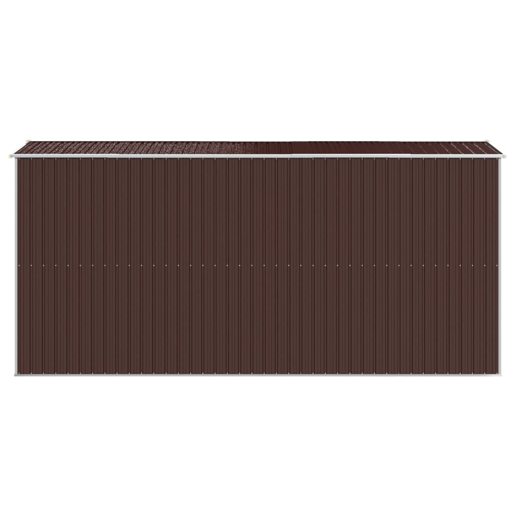 vidaXL Αποθήκη Κήπου Σκούρο καφέ 192x440x223 εκ. Γαλβανισμένο Ατσάλι