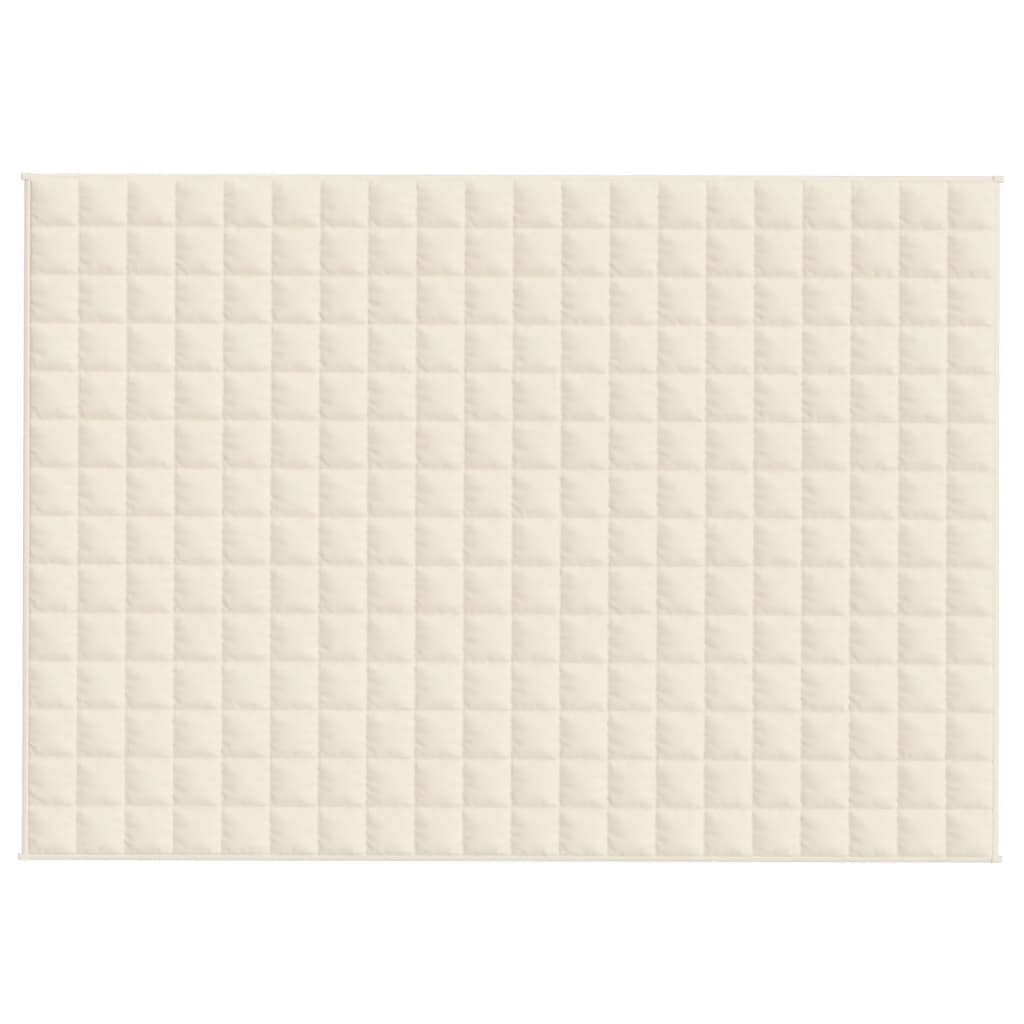 vidaXL Κουβέρτα Βαρύτητας Ανοιχτό Κρεμ 138 x 200 εκ. 10 κ. Υφασμάτινη
