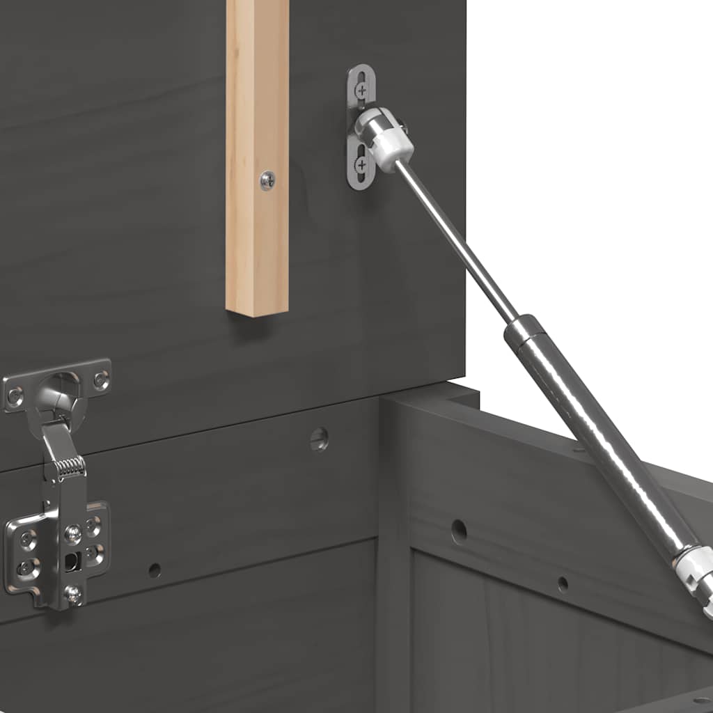 vidaXL Κουτί Αποθήκευσης Γκρι 80x40x45,5 εκ από Μασίφ Ξύλο Πεύκου