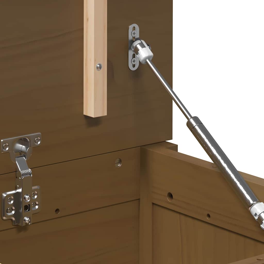 vidaXL Κουτί Αποθήκευσης Καφέ Μελί 80x40x45,5 εκ από Μασίφ Ξύλο Πεύκου