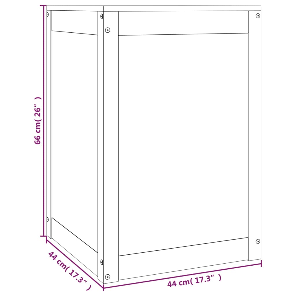 vidaXL Καλάθι Απλύτων 44 x 44 x 66 εκ από Μασίφ Ξύλο Πεύκου