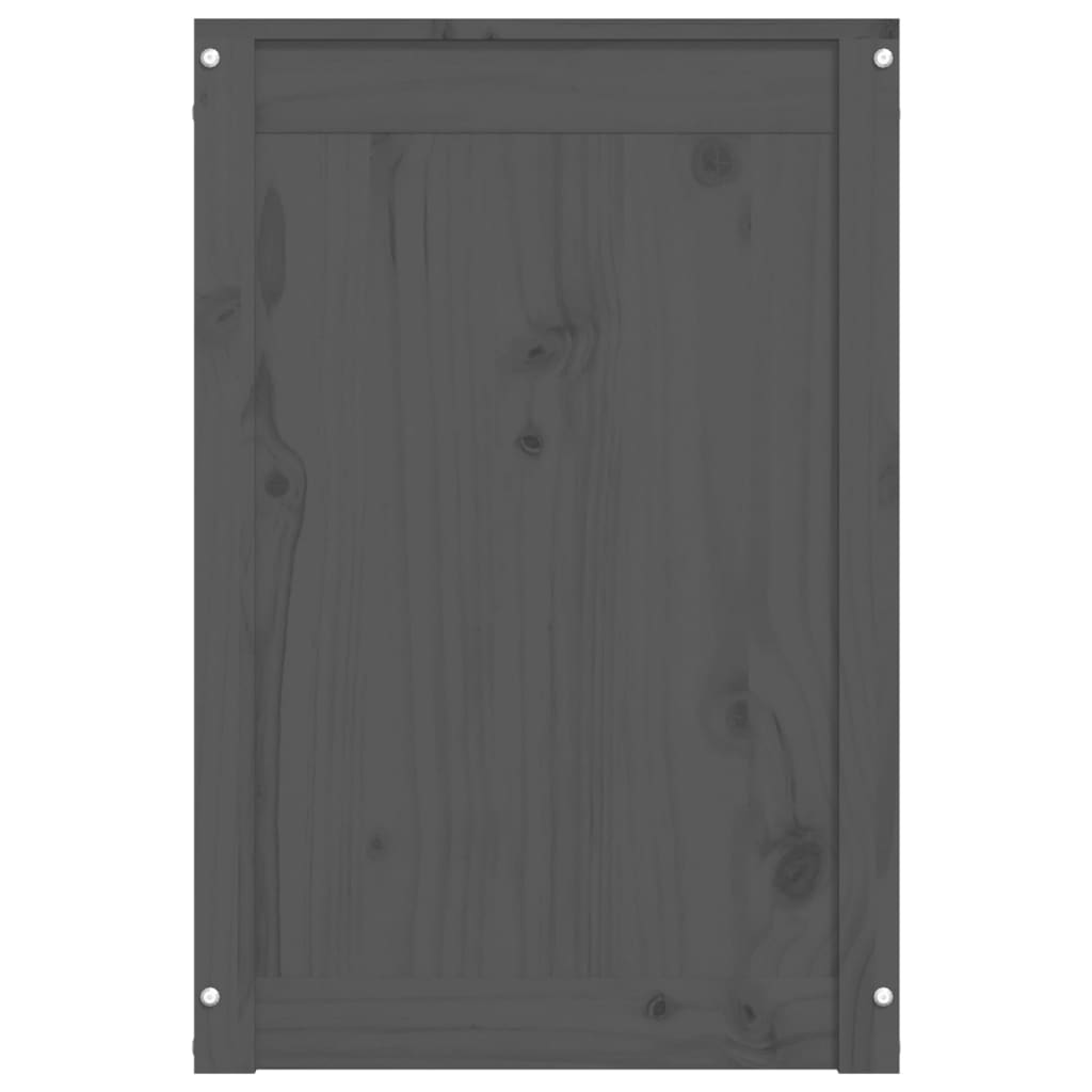 vidaXL Καλάθι Ρούχων Γκρι 44x44x66 εκ. από Μασίφ Ξύλο Πεύκου