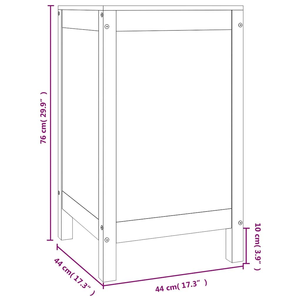 vidaXL Καλάθι Απλύτων 44 x 44 x 76 εκ. από Μασίφ Ξύλο Πεύκου