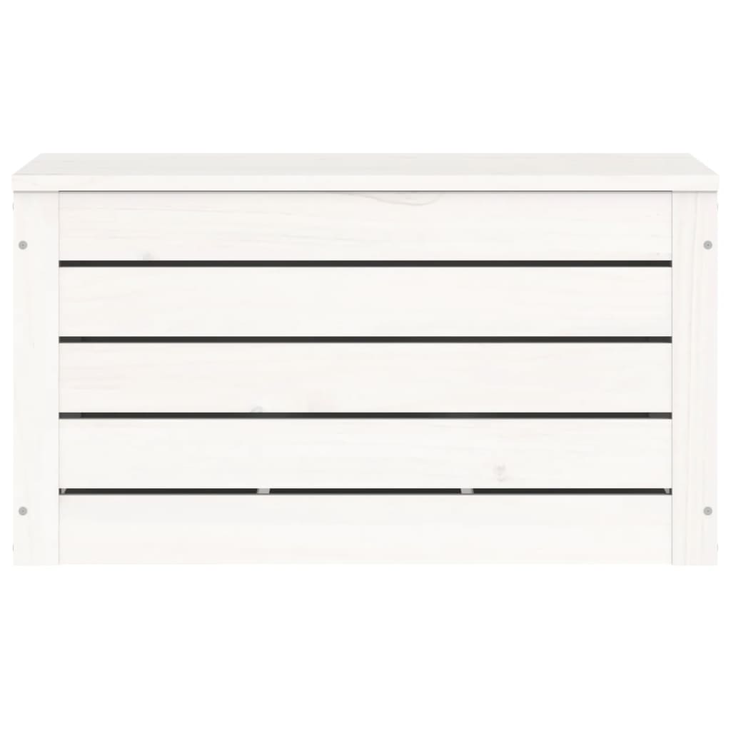 vidaXL Κουτί Αποθήκευσης Λευκό 59,5x36,5x33 εκ. Μασίφ Ξύλο Πεύκου