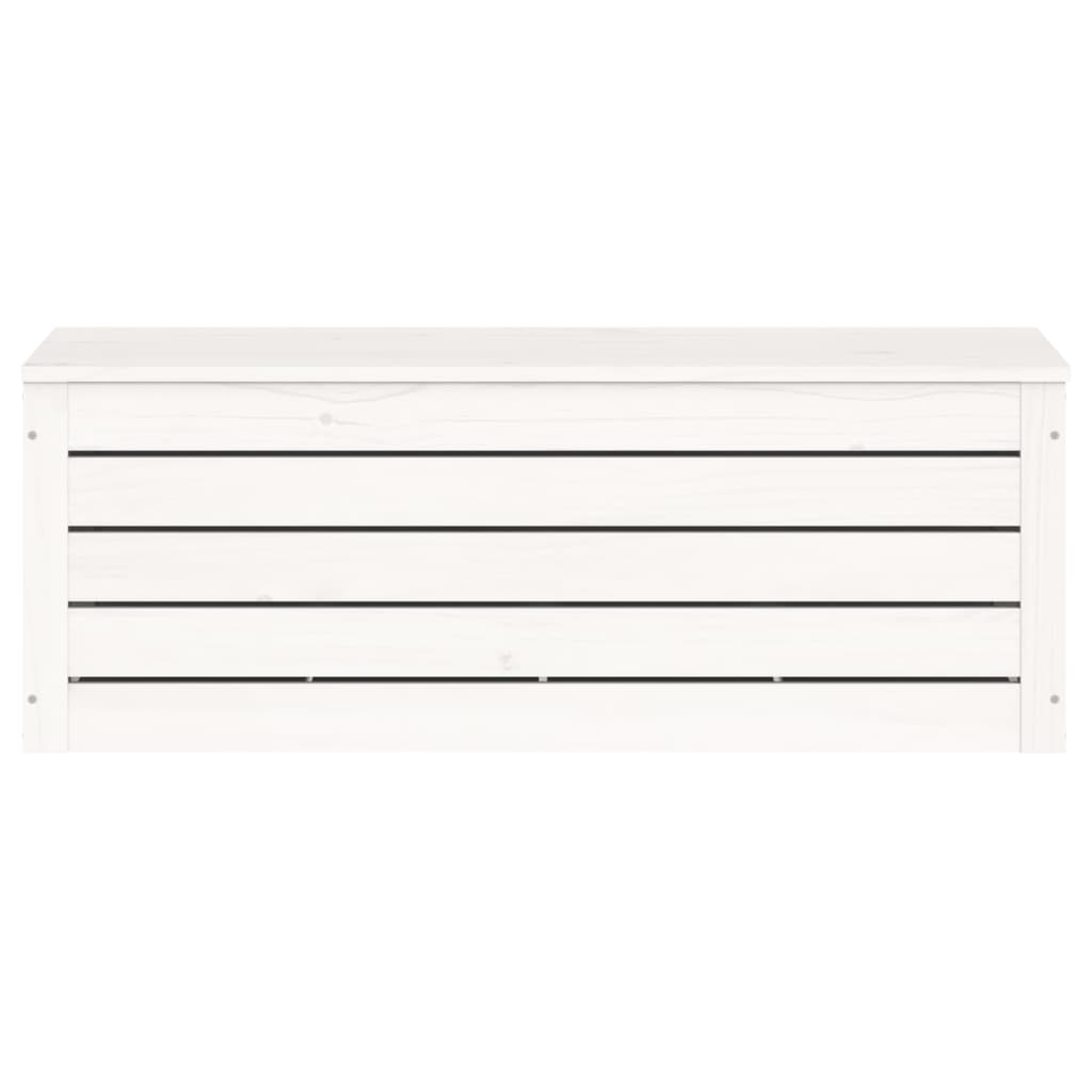 vidaXL Κουτί Αποθήκευσης Λευκό 89x36,5x33 εκ από Μασίφ Ξύλο Πεύκου