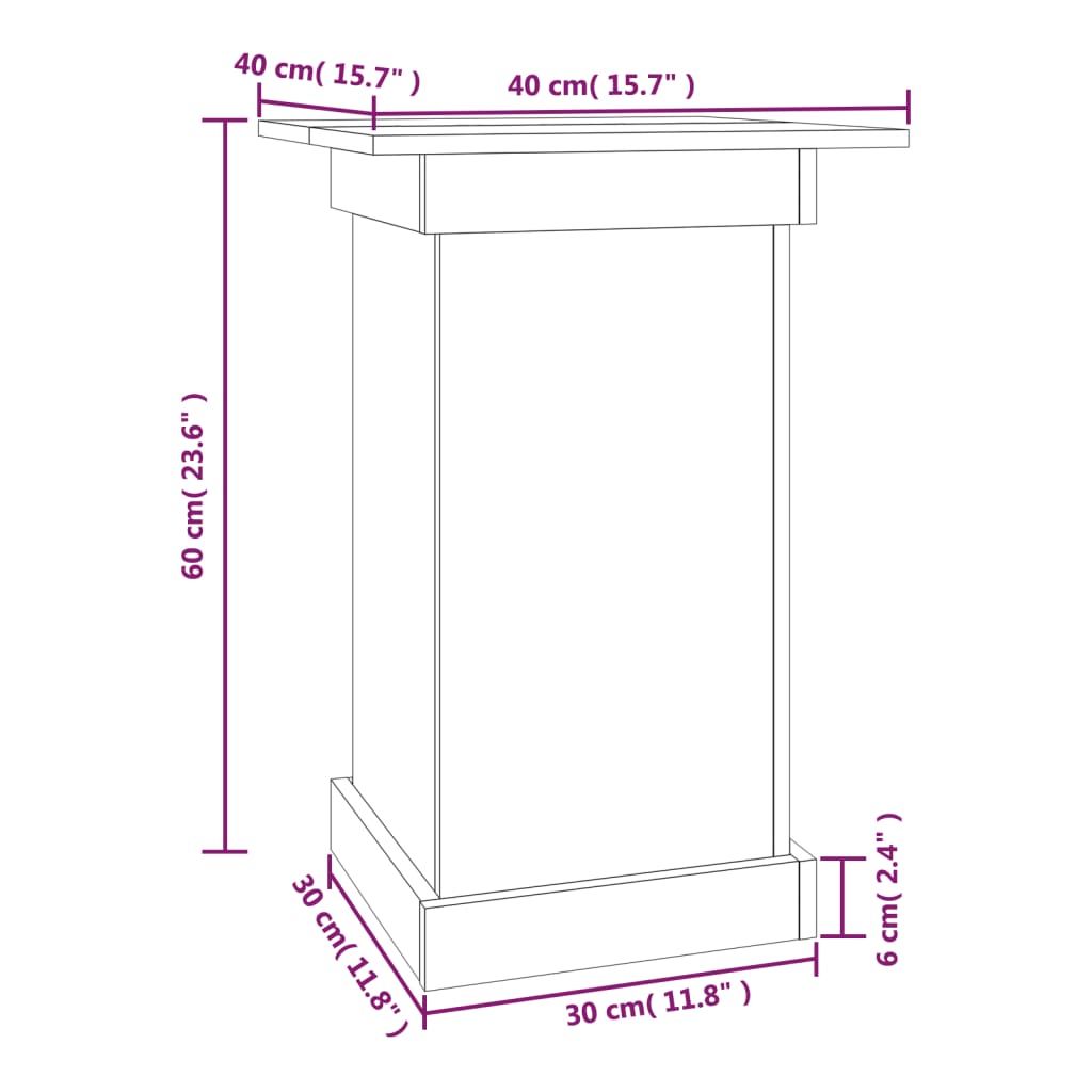 vidaXL Βάση Λουλουδιών 40 x 40 x 60 εκ. από Μασίφ Ξύλο Πεύκου